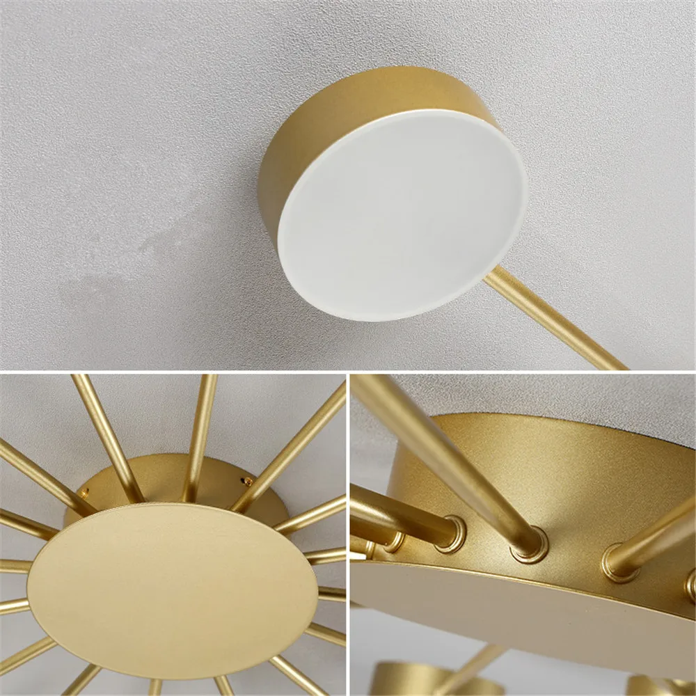 Europe Ceiling Lamp Contracted Modern 16 Heads LED Gold Indoor Light Restaurant Living Room Bedroom Decoration Lighting Fixture
Europe Ceiling Lamp Contracted Modern 16 Heads LED Gold Indoor Light Restaurant Living Room Bedroom Decoration Lighting Fixture