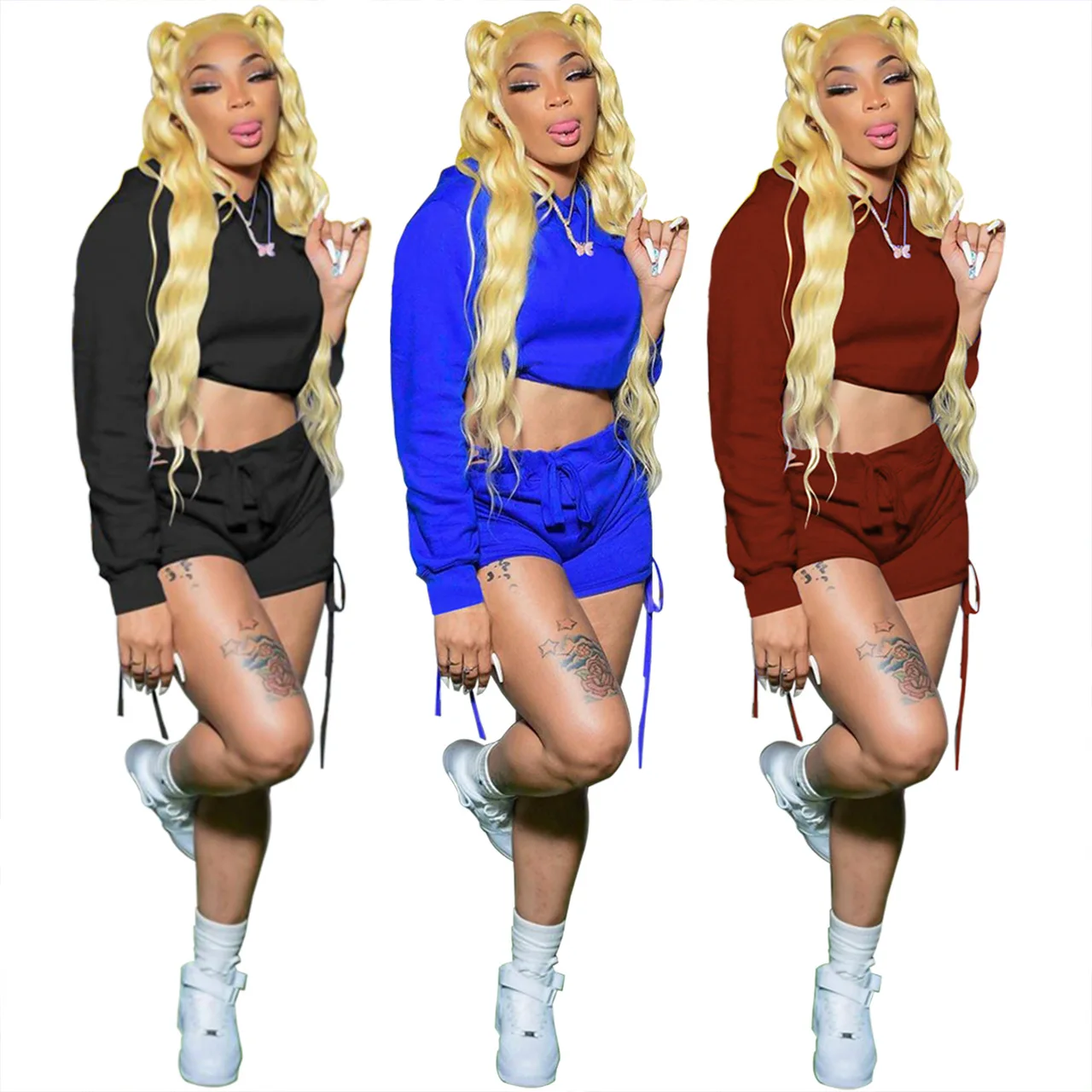 FE210 New Two Piece Set Women 2022 Spring Summer Solid Drawstring Fashion Long Sleeved Hooded Sweater and Shorts Pants Suits
FE210 New Two Piece Set Women 2022 Spring Summer Solid Drawstring Fashion Long Sleeved Hooded Sweater and Shorts Pants Suits
