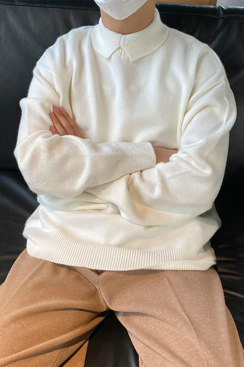 2020 Winter New Youth Popular Korean Men's Pure Color Lapel Simple Knitwear Fashion Casual Pullover Brown/White/Gray/Black
2020 Winter New Youth Popular Korean Men's Pure Color Lapel Simple Knitwear Fashion Casual Pullover Brown/White/Gray/Black