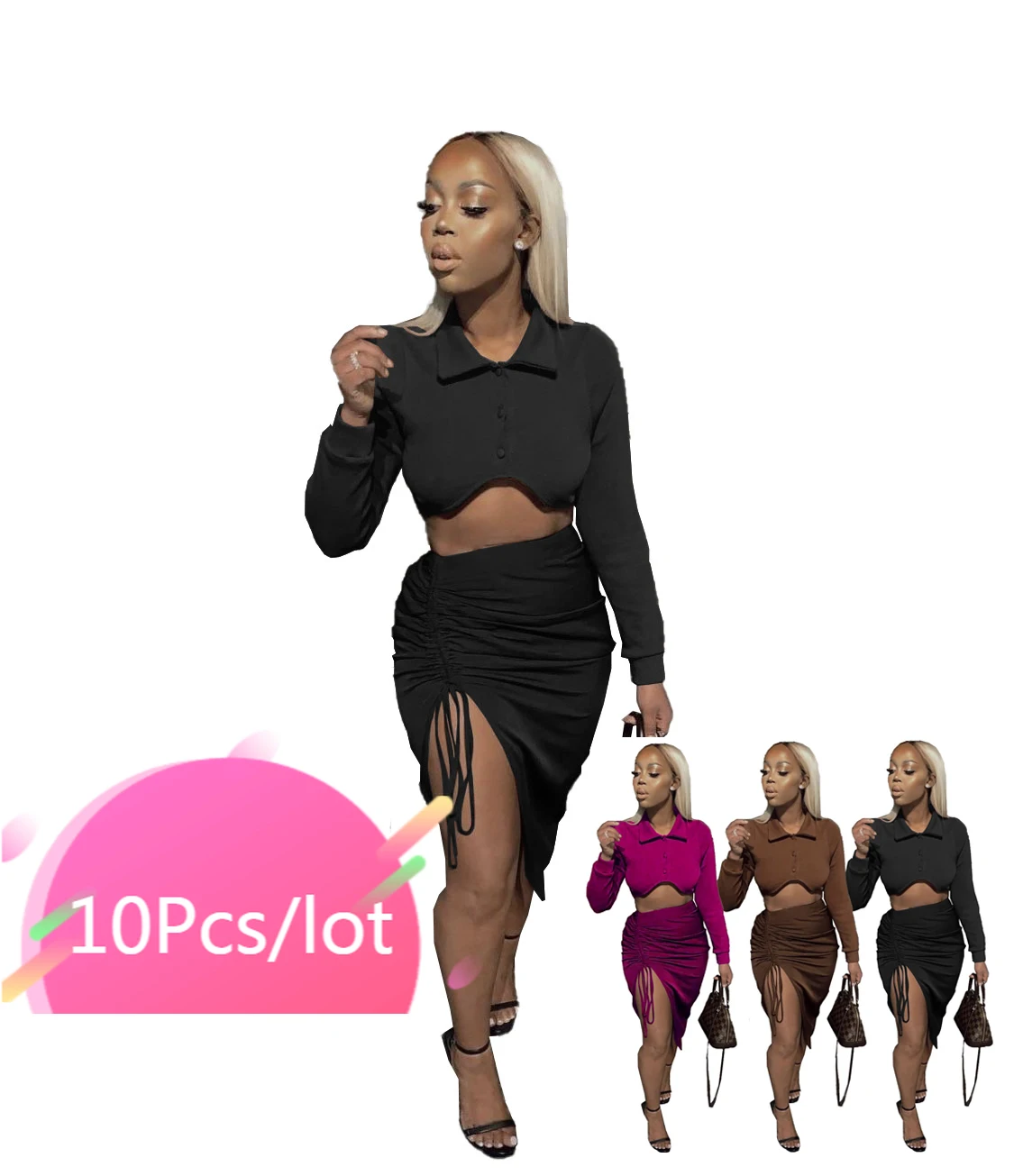 Bulk Items Wholesale Lots Casual Two Piece Skirts Set Long Sleeve Button Up Crop Tops Drawstring Skirts Fall 2021 Womens Fashion
Bulk Items Wholesale Lots Casual Two Piece Skirts Set Long Sleeve Button Up Crop Tops Drawstring Skirts Fall 2021 Womens Fashion