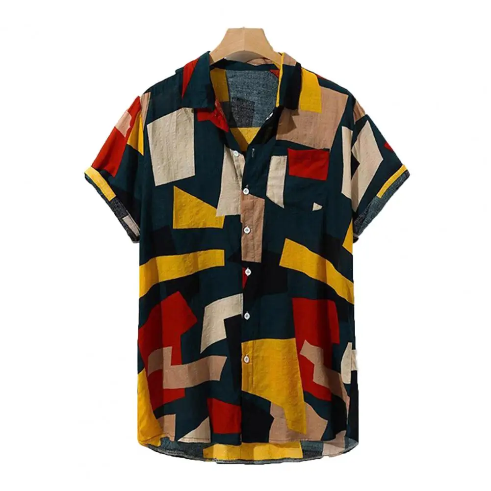 Summer Men Shirt Short-sleeved Breathable Floral Printed Button-up Lapel Shirt for Beach
Summer Men Shirt Short-sleeved Breathable Floral Printed Button-up Lapel Shirt for Beach