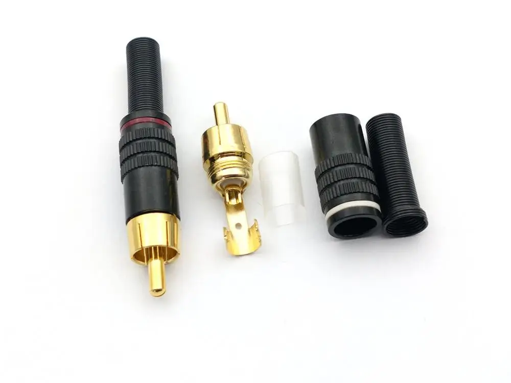 2pcs copper RCA Plug Audio Male Connector w Metal Spring connector
2pcs copper RCA Plug Audio Male Connector w Metal Spring connector