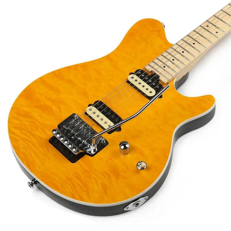 High Quality Starshine OLP Style Electric Guitar Quilted Maple Veneer HH Pickup Yellow Version
High Quality Starshine OLP Style Electric Guitar Quilted Maple Veneer HH Pickup Yellow Version