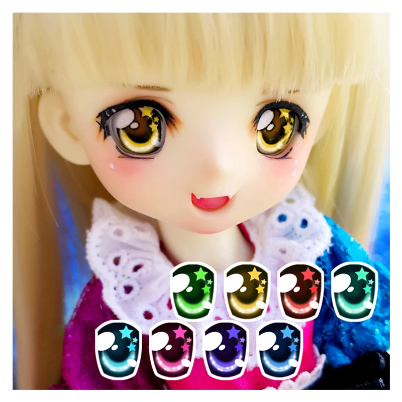 Глаза кукольные BJD 10-24 мм Мультяшные глаза с принтом звезды для 1/8 1/6 1/4 1/3 DD