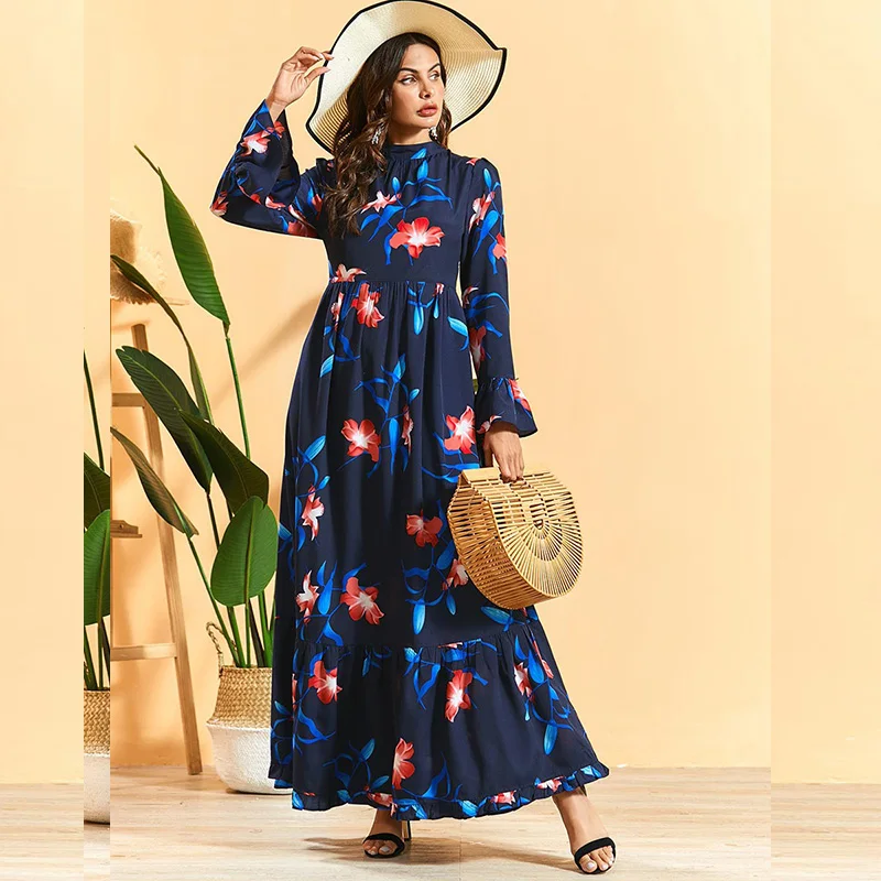 M-4XL Plus Size Floral Bohemian Dress Women Summer Turtleneck Long Sleeve Beach Dress High Waist Maxi Long Dresses
M-4XL Plus Size Floral Bohemian Dress Women Summer Turtleneck Long Sleeve Beach Dress High Waist Maxi Long Dresses