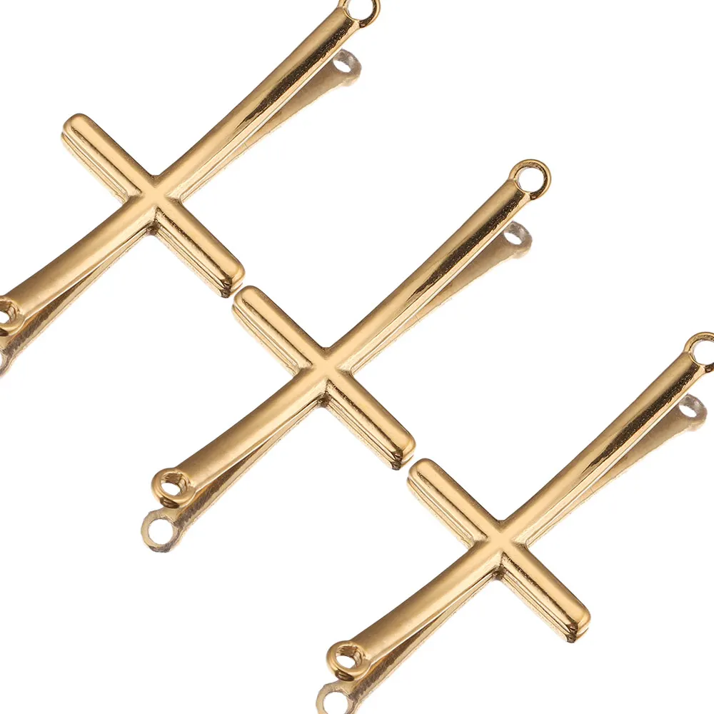 10pcs Lot Gold Stainless Steel Cross Charm Pendant Connector for Bracelet Necklace DIYJewelry Making Supplies Wholesale Items
10pcs Lot Gold Stainless Steel Cross Charm Pendant Connector for Bracelet Necklace DIYJewelry Making Supplies Wholesale Items