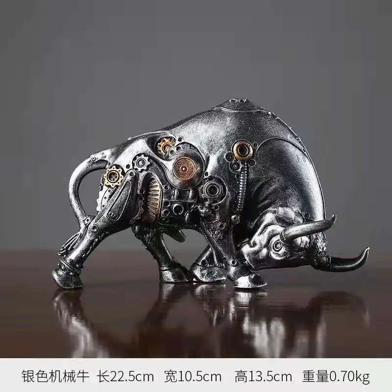 Modern style punk steam cow resin model ornaments home decoration living room office desktop creative sculpture accessories
Modern style punk steam cow resin model ornaments home decoration living room office desktop creative sculpture accessories