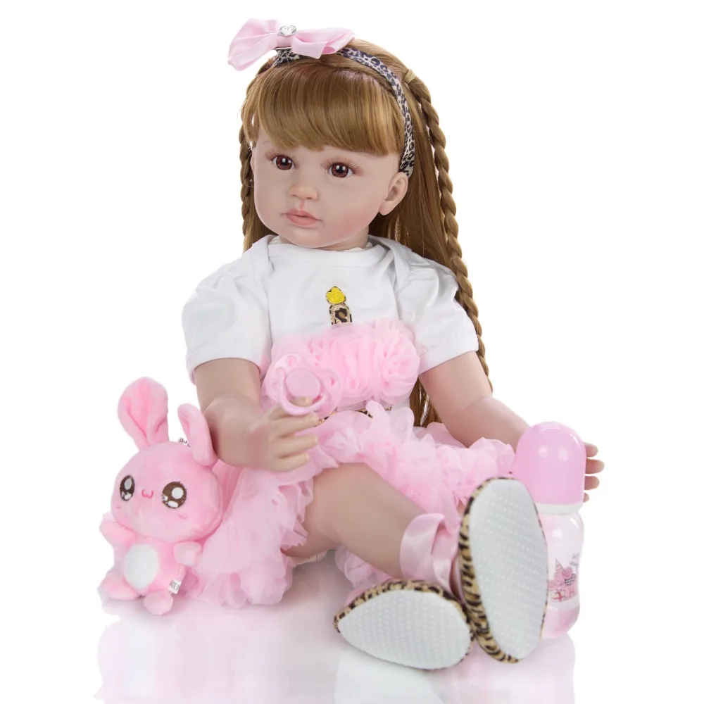 Силиконовая кукла reborn для маленькой девочки мягкая на ощупь 24 " 60 см | Игрушки и
