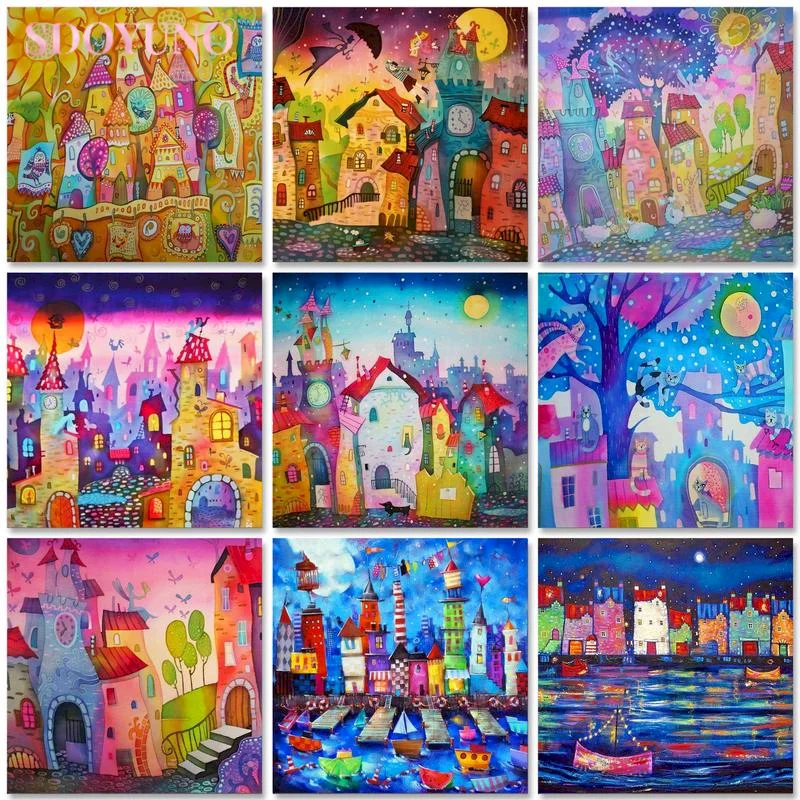60x75cm Frame Paint By Number For Adults Abstract House Landscape Acrylic Paint On Canvas Pictures By Numbers For Home
60x75cm Frame Paint By Number For Adults Abstract House Landscape Acrylic Paint On Canvas Pictures By Numbers For Home