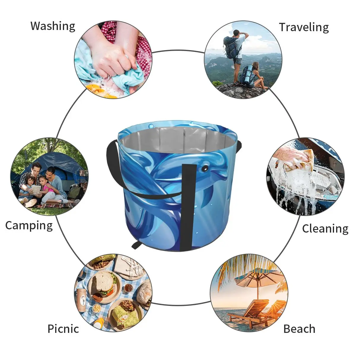 Dolphins In The Water Portable Bucket Water Storage Bag Ice Storage Bag Waterproof Water bag Fishing Folding Bucket
Dolphins In The Water Portable Bucket Water Storage Bag Ice Storage Bag Waterproof Water bag Fishing Folding Bucket