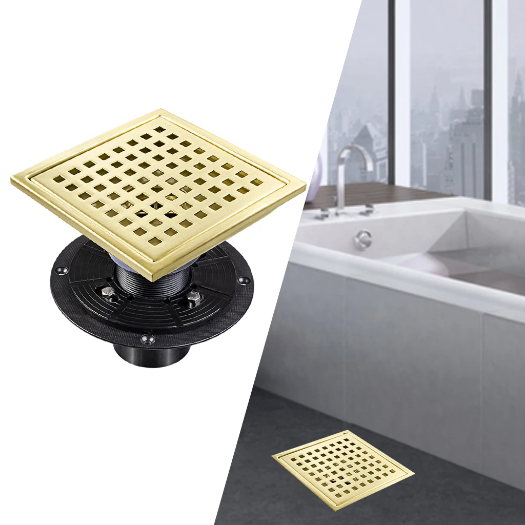 150MM Square Shower Floor Drain with Flange Floor Waste Grates Bathroom Shower Drain 304 Stainless Steel Shower Drain
150MM Square Shower Floor Drain with Flange Floor Waste Grates Bathroom Shower Drain 304 Stainless Steel Shower Drain