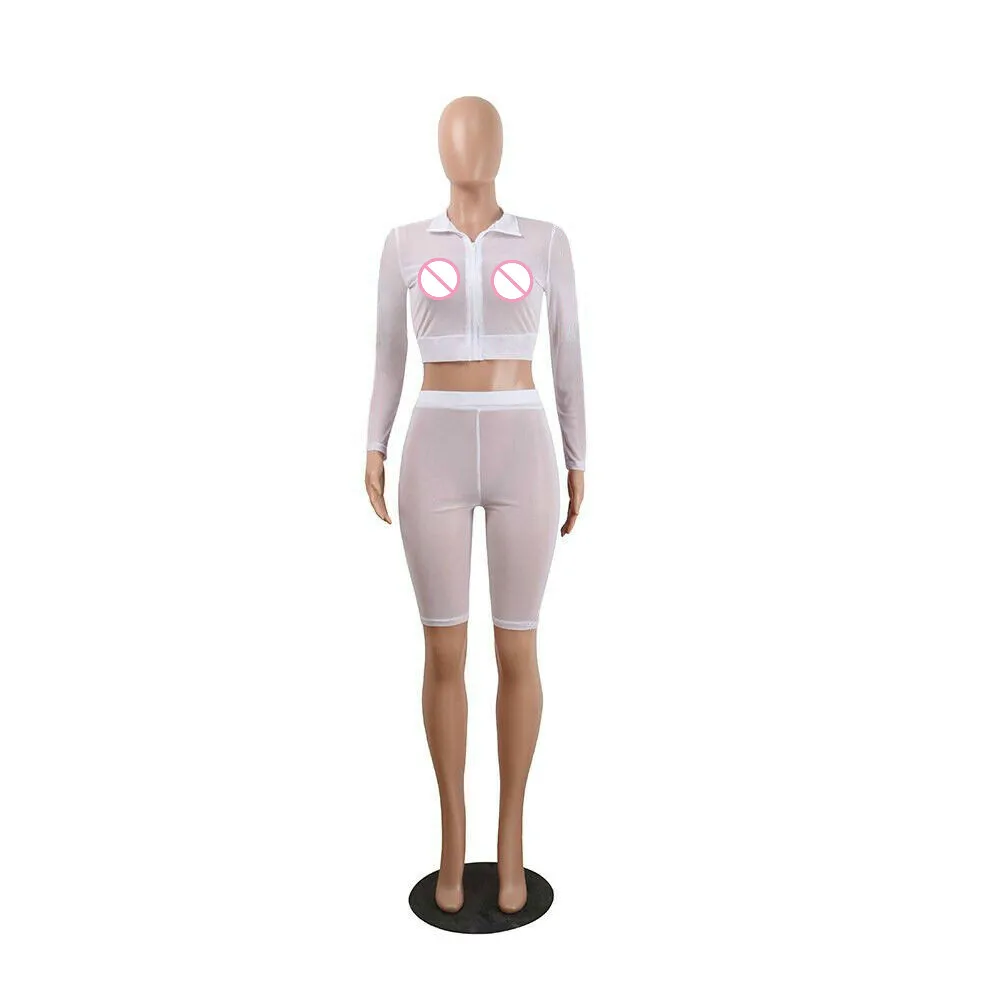 2019 Summer Sexy Women 2 Piece Hollow Mesh Transparent Crop Top Shorts Set Long Sleeve Tops+ High Waist Shorts Sexy Ladies Sets
2019 Summer Sexy Women 2 Piece Hollow Mesh Transparent Crop Top Shorts Set Long Sleeve Tops+ High Waist Shorts Sexy Ladies Sets