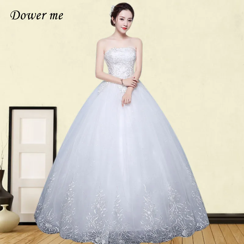 Elegant Lace Wedding Dress GR674 Sleeveless Long Wedding Dresses Lace Up Bridal Gowns Plus Size Strapless Vestidos De Novia
Elegant Lace Wedding Dress GR674 Sleeveless Long Wedding Dresses Lace Up Bridal Gowns Plus Size Strapless Vestidos De Novia
