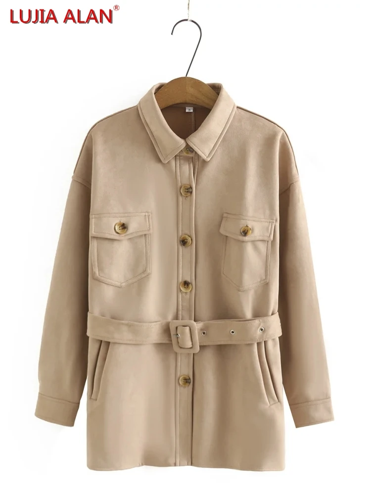 LUJIA ALAN женское замшевое пальто с накладными карманами и поясом Женская верхняя одежда с рукавом девять четвертей повседневные женские своб...
LUJIA ALAN женское замшевое пальто с накладными карманами и поясом Женская верхняя одежда с рукавом девять четвертей повседневные женские своб...
