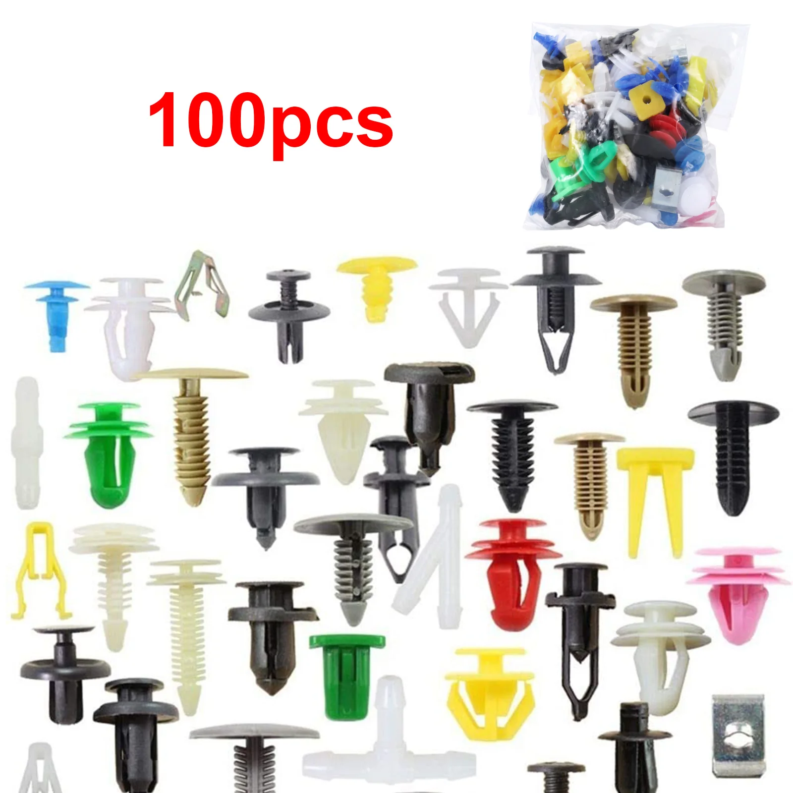 100 Pcs/set Car Panel Fender Fixing Rivets Push Pin Automotive Bumper Plastic Fastener Assorted Kit
100 Pcs/set Car Panel Fender Fixing Rivets Push Pin Automotive Bumper Plastic Fastener Assorted Kit
