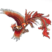 DIY Large Phoenix dragon embroidered Patches for Clothing sew on Embroidery animal Applique sewing parches clothing Decoration