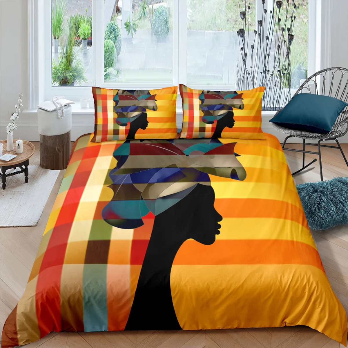 Portrait Afro Woman Wedding Headscarf Printed Bedding Set Strip Comforter Duvet Covers 150x200 Quilts Pillowcase King Queen Size
Portrait Afro Woman Wedding Headscarf Printed Bedding Set Strip Comforter Duvet Covers 150x200 Quilts Pillowcase King Queen Size