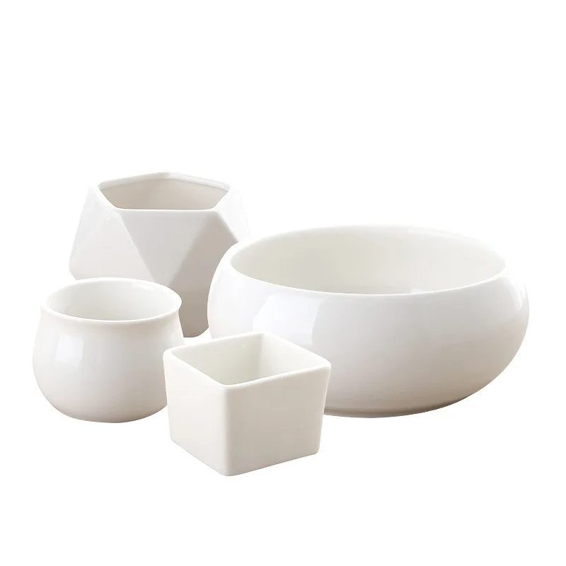 Minimalist Geometric White Creative Fleshy Ceramic Succulents Large Caliber Bonsai Flower Pot Home Garden Decoration
Minimalist Geometric White Creative Fleshy Ceramic Succulents Large Caliber Bonsai Flower Pot Home Garden Decoration