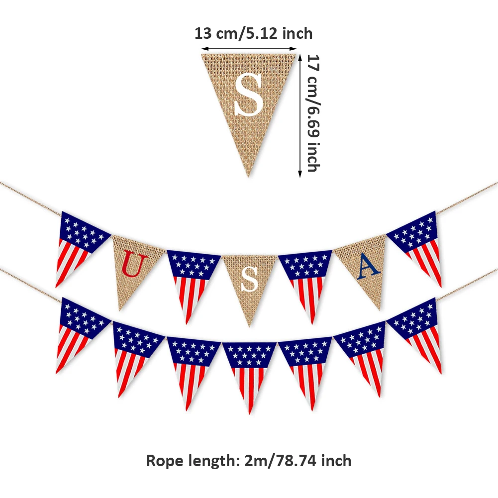 American Flag Banners String Hanging Patriotic Bunting Banner For Walls Windows Celebration Events Independence Day Decoration
American Flag Banners String Hanging Patriotic Bunting Banner For Walls Windows Celebration Events Independence Day Decoration