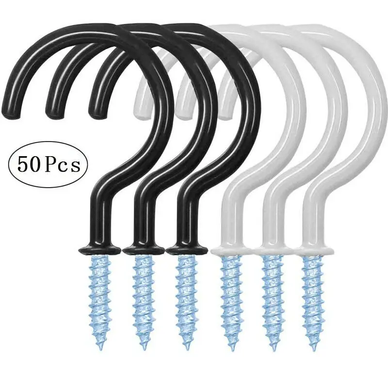 50 Pcs Cup Ceiling Hooks Metal Wall Mount Vinyl Coated Screw in Hanger Holder 2" plastic slat wall hooks
50 Pcs Cup Ceiling Hooks Metal Wall Mount Vinyl Coated Screw in Hanger Holder 2" plastic slat wall hooks