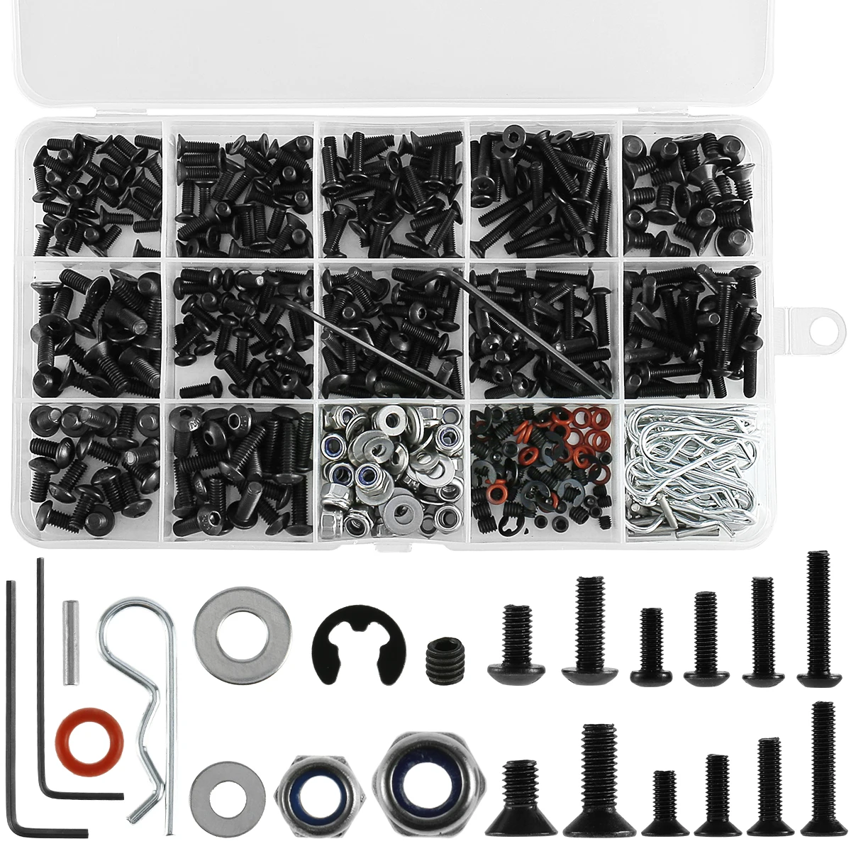 522pcs Socket Bolt set Hex Button Head Screw Round Cap Head Screws Bolts and Nuts Assortment Kit with Storage Box
522pcs Socket Bolt set Hex Button Head Screw Round Cap Head Screws Bolts and Nuts Assortment Kit with Storage Box
