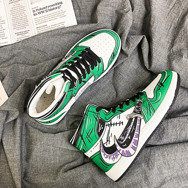 Anime Shoes Men Sneakers One Piece Zapatillas Hombre Leather High Top Rubber Casual Zoro Luffy Couples Shoes Tenis Masculino
Anime Shoes Men Sneakers One Piece Zapatillas Hombre Leather High Top Rubber Casual Zoro Luffy Couples Shoes Tenis Masculino