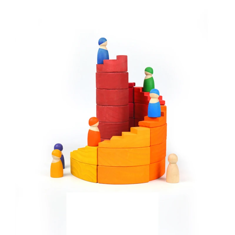 Children Crafts Wooden Rainbow Spiral Staircase Creative Assembling Building Blocks Color Cognition Parent-child Interactive Toy
Children Crafts Wooden Rainbow Spiral Staircase Creative Assembling Building Blocks Color Cognition Parent-child Interactive Toy