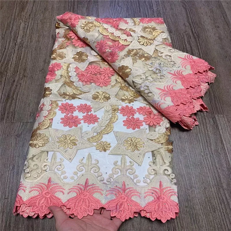 High Quality 5 Yards African George Lace Fabric With Net Sequins And Stones Embroidered George Lace Fabric For the wedding ZQ
High Quality 5 Yards African George Lace Fabric With Net Sequins And Stones Embroidered George Lace Fabric For the wedding ZQ