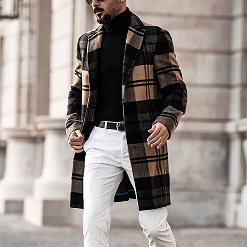 The New Autumn And Winter 2021 Men's Plaid Slim Mid-Length Men's Coat, Men's Wool Coat Tide
The New Autumn And Winter 2021 Men's Plaid Slim Mid-Length Men's Coat, Men's Wool Coat Tide