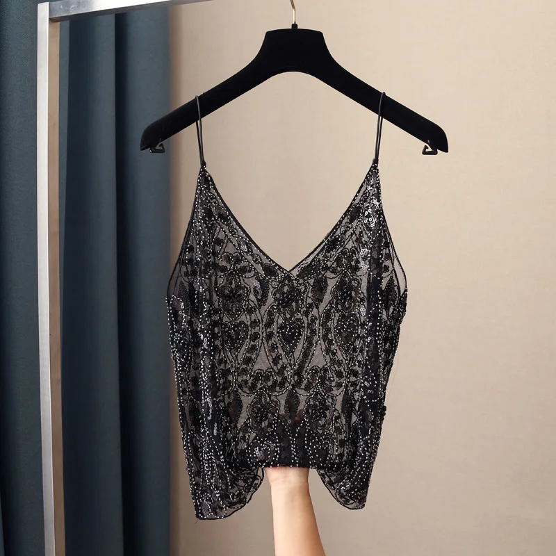 New Fashion Sweet Women Beaded Work Suspender Vest Women's Sexy Club Suspender Vest Shiny Sequin Women's Sequin Vest 
New Fashion Sweet Women Beaded Work Suspender Vest Women's Sexy Club Suspender Vest Shiny Sequin Women's Sequin Vest