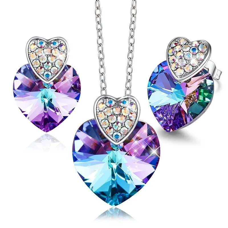 Fashion Silver Love Heart Crystals Necklaces and Earrings Set Birthday/Anniversary Gifts for Mom/Wife/Sister/Friend Jewelry Sets
Fashion Silver Love Heart Crystals Necklaces and Earrings Set Birthday/Anniversary Gifts for Mom/Wife/Sister/Friend Jewelry Sets