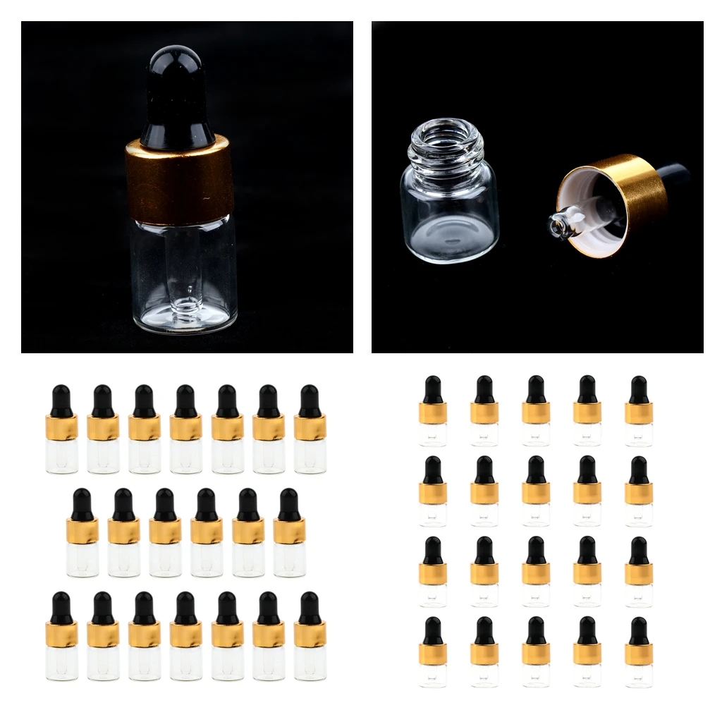40 Pieces Travel Empty Glass Essential Oil Refillable Dropper Bottles 1+2ML
40 Pieces Travel Empty Glass Essential Oil Refillable Dropper Bottles 1+2ML
