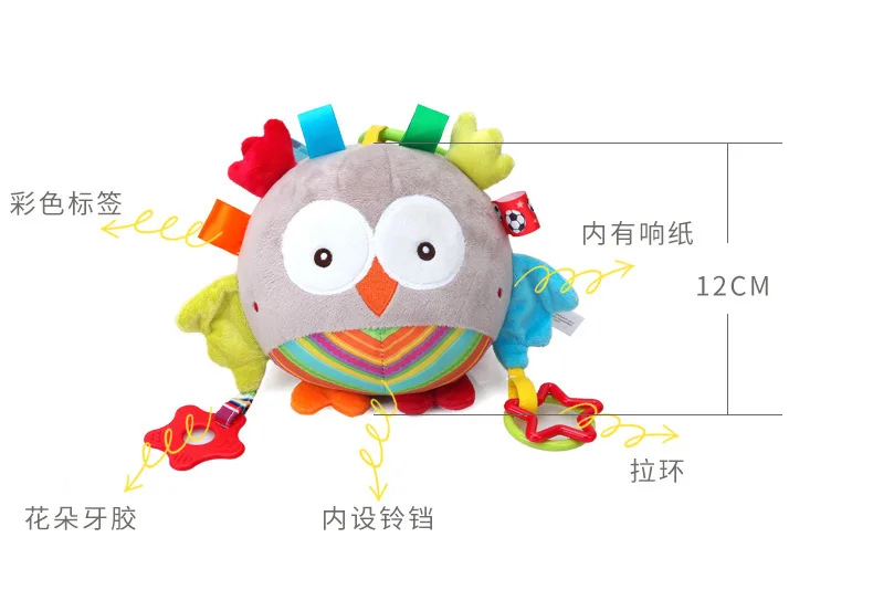 2021 plush doll Dog Owl Ball Newborn Rattles With Teether Crib Baby Stroller Pram Mobile Children 's Toys 0 12 Month Infant
2021 plush doll Dog Owl Ball Newborn Rattles With Teether Crib Baby Stroller Pram Mobile Children 's Toys 0 12 Month Infant