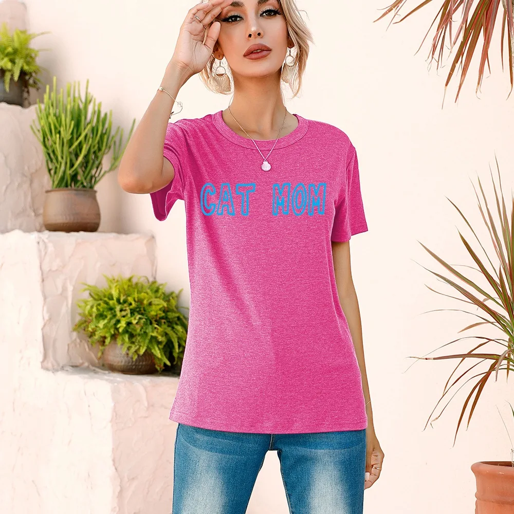Women Originality Tops Casual Fashion Cat Mom Letter Print Clothing Female T-Shirt Funny Harajuku Regular Crew Neck Short Sleeve
Women Originality Tops Casual Fashion Cat Mom Letter Print Clothing Female T-Shirt Funny Harajuku Regular Crew Neck Short Sleeve