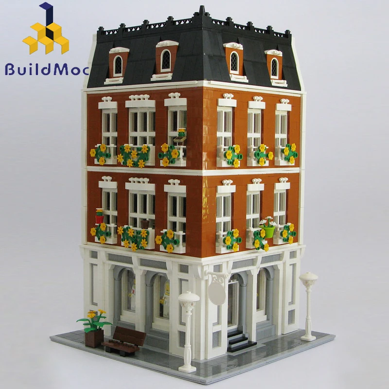 BuildMOC городская уличная серия яркий любимый Belle Hotle модель магазина невесты