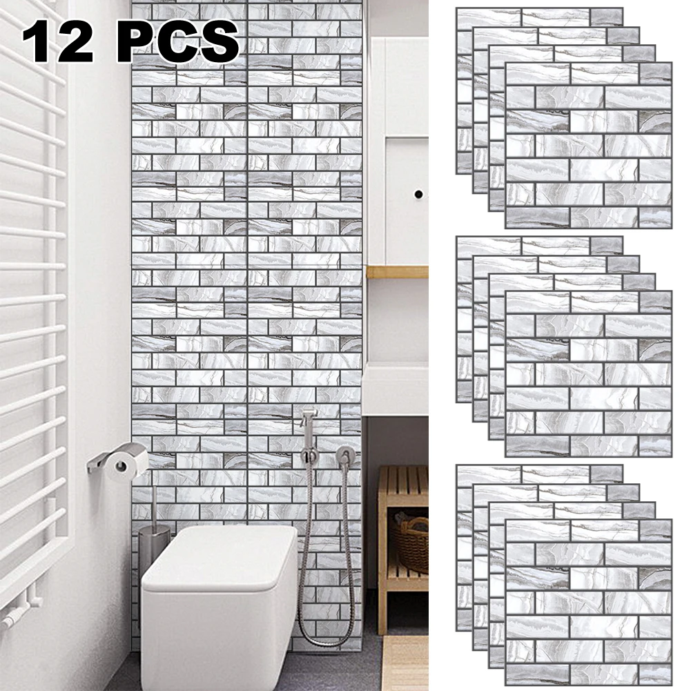 12pcs 3D Wall Tile Stickers Kitchen Bathroom Self-adhesive Decor Waterproof (30x30cm/12" x 12")(Marbling)
12pcs 3D Wall Tile Stickers Kitchen Bathroom Self-adhesive Decor Waterproof (30x30cm/12" x 12")(Marbling)