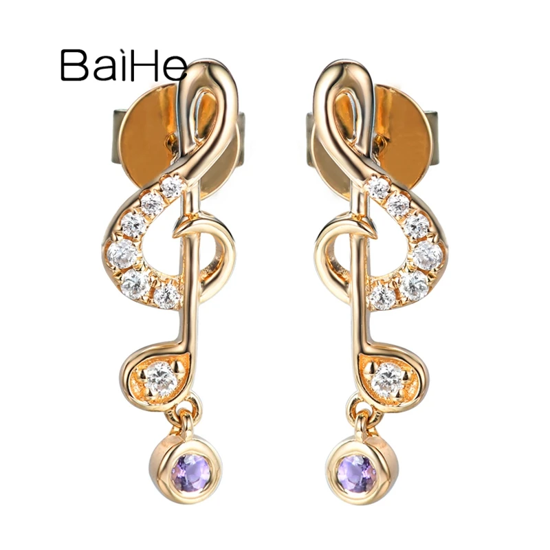 BAIHE Solid 14K White/Yellow/Rose Gold Natural Diamond Natural Amethyst Stud Earrings Women Fine Jewelry Making C C
BAIHE Solid 14K White/Yellow/Rose Gold Natural Diamond Natural Amethyst Stud Earrings Women Fine Jewelry Making C C