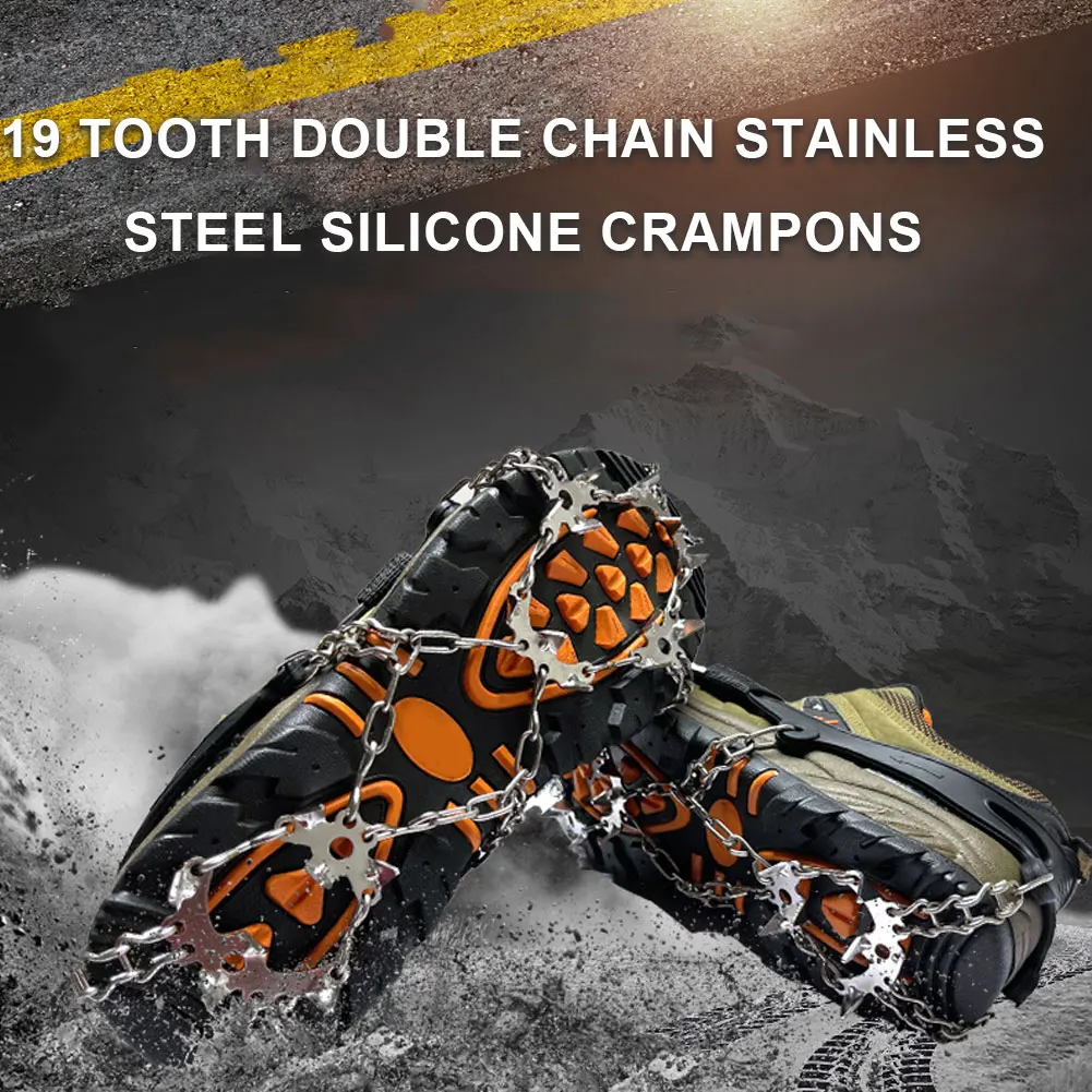 1Pair of 19-Spike Stainless Steel Ice Snow Crampons Anti-slip Climbing Gripper Durable Elastic Wire Climbing Walking Accessories
1Pair of 19-Spike Stainless Steel Ice Snow Crampons Anti-slip Climbing Gripper Durable Elastic Wire Climbing Walking Accessories