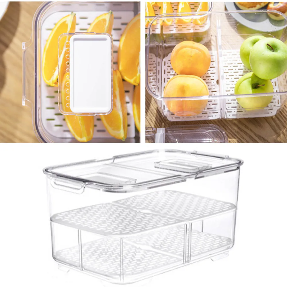 Refrigerator Food Storage Containers With Lid Freezer Seal Bin For Fresh Box Increased Anti-skid Foot Pad Design Fruit Storage
Refrigerator Food Storage Containers With Lid Freezer Seal Bin For Fresh Box Increased Anti-skid Foot Pad Design Fruit Storage