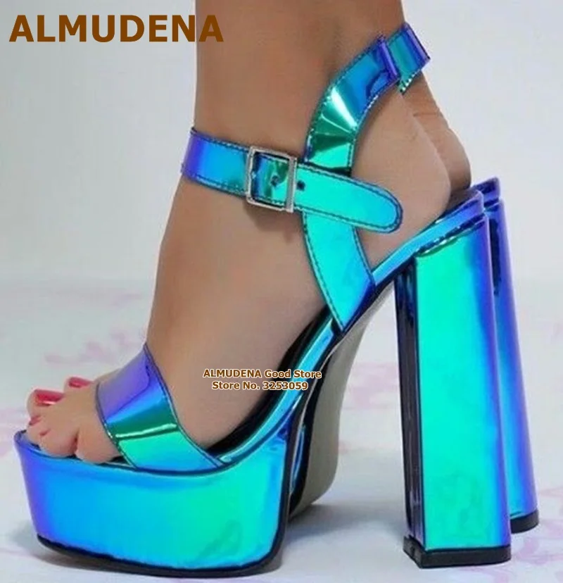 Женские босоножки на платформе ALMUDENA, флуоресцентные, голубые, на массивном каблуке, с ремешком, Подиумные туфли-лодочки с открытым носком, размер 46, пряжка для туфель до лодыжки
Женские босоножки на платформе ALMUDENA, флуоресцентные, голубые, на массивном каблуке, с ремешком, Подиумные туфли-лодочки с открытым носком, размер 46, пряжка для туфель до лодыжки