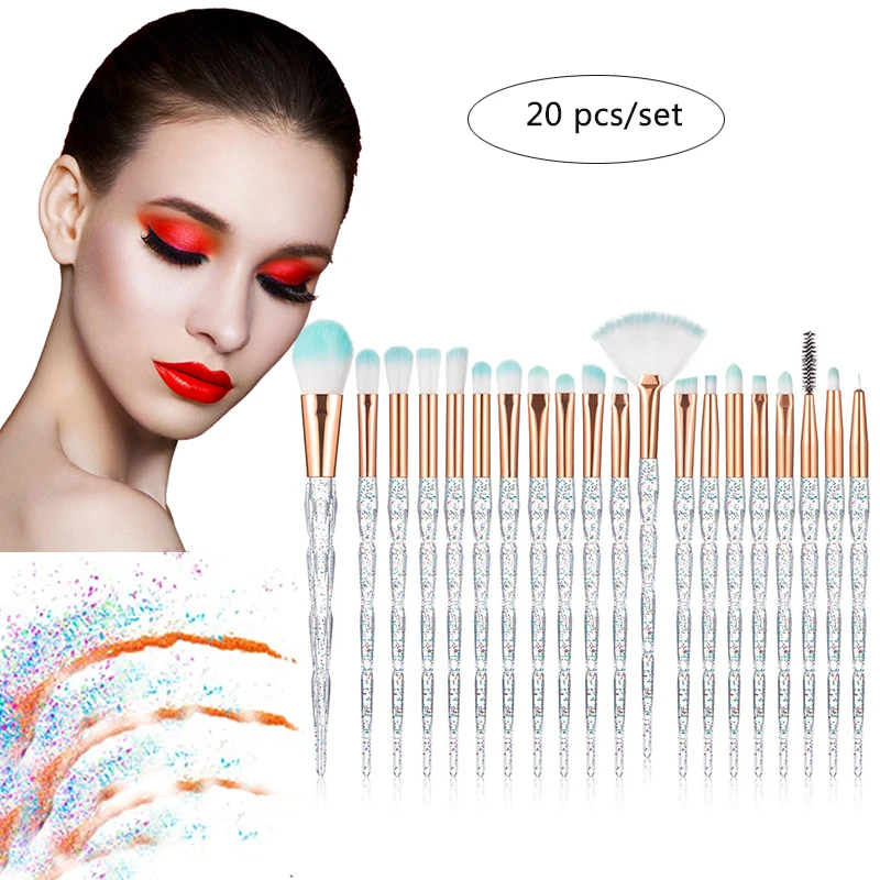 

20 Pcs Pro Makeup Brush Set Powder Foundation Blending Face Powder Blush Concealers Eyeshadow Eyeliner Lip Cosmetic Brushes Kit