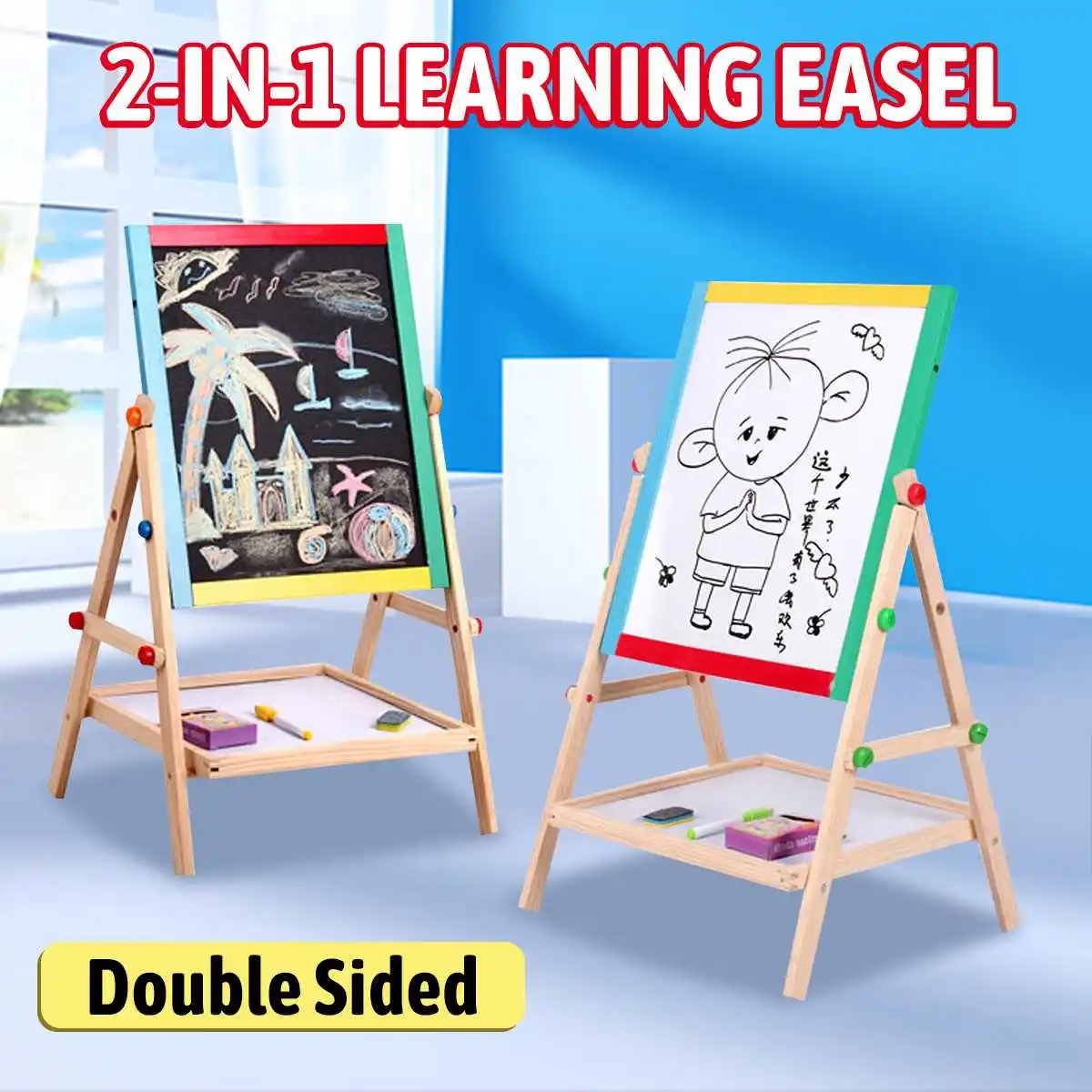 Wooden Drawing Blackboard Whiteboard Double Sided Magnetic Easel Painting Toy Early Education Learning Toys For Children Kids
Wooden Drawing Blackboard Whiteboard Double Sided Magnetic Easel Painting Toy Early Education Learning Toys For Children Kids