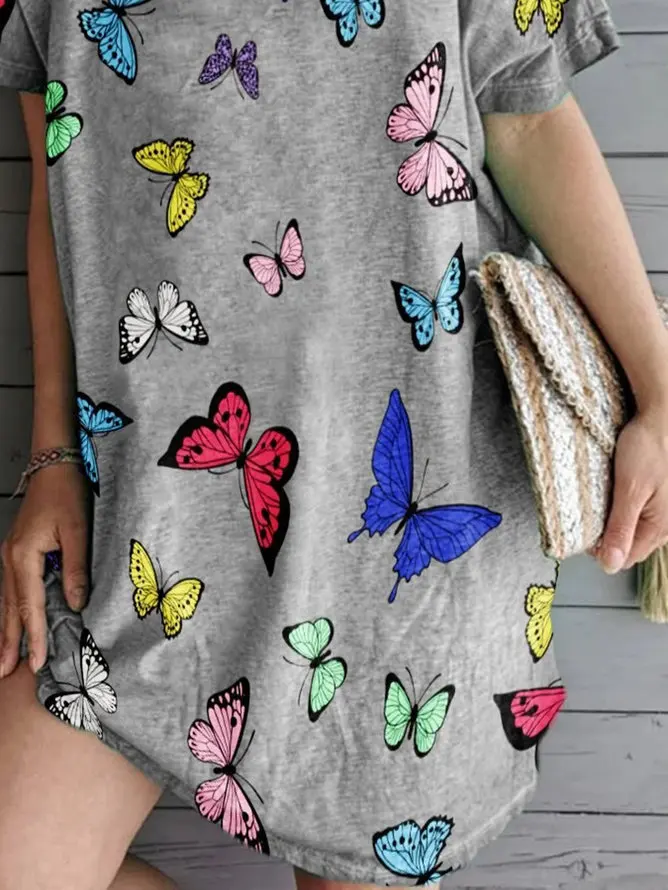 New Butterfly Printing Vintage Dress Office Casual Sundress 2020 Summer Women Grey Dress Short Sleeve Loose V Neck Mini Dresses
New Butterfly Printing Vintage Dress Office Casual Sundress 2020 Summer Women Grey Dress Short Sleeve Loose V Neck Mini Dresses