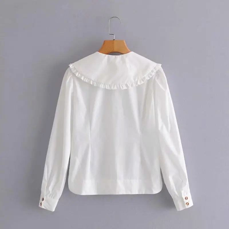 Women's Spring Summer 2021 French Retro Big Lapel Shirt Laminated Puff Sleeve White Shirt Long Sleeve Fashion Cute White Top 
Women's Spring Summer 2021 French Retro Big Lapel Shirt Laminated Puff Sleeve White Shirt Long Sleeve Fashion Cute White Top
