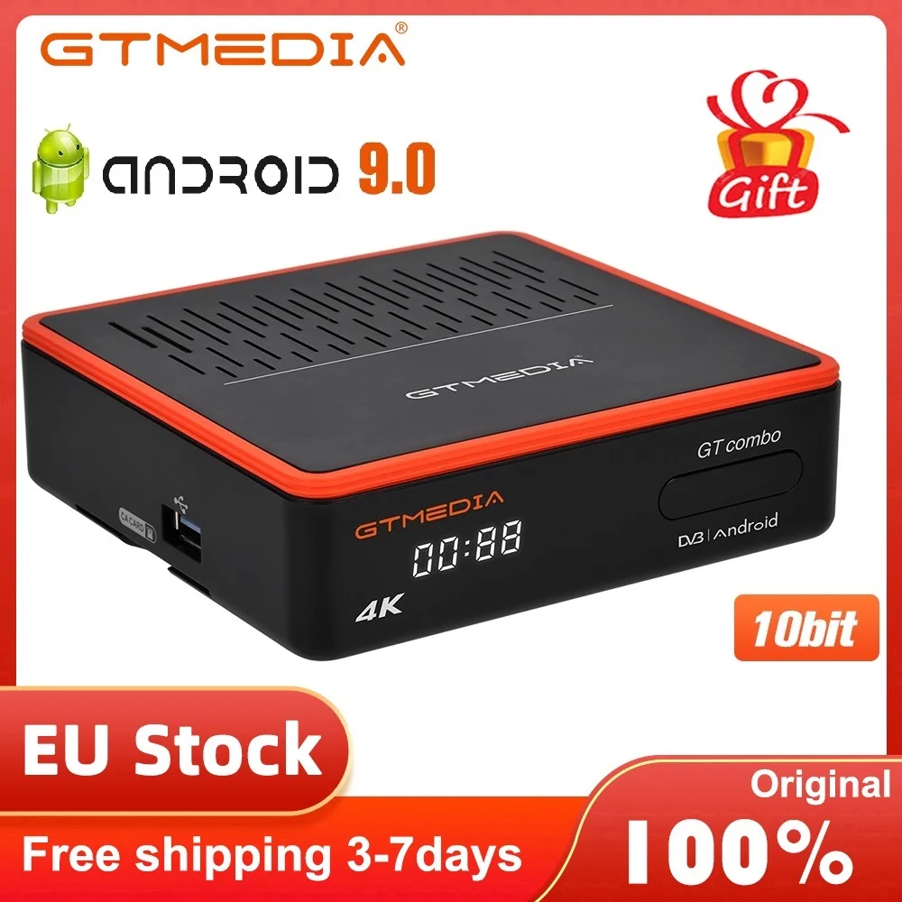 GTMEDIA GT Combo 4K 8K Android Smart TV BOX 4:2:2 DVB-S2 T2 Cable 2G+16G Satellite Receiver Ccam Built In Wifi Ship From Spain
GTMEDIA GT Combo 4K 8K Android Smart TV BOX 4:2:2 DVB-S2 T2 Cable 2G+16G Satellite Receiver Ccam Built In Wifi Ship From Spain