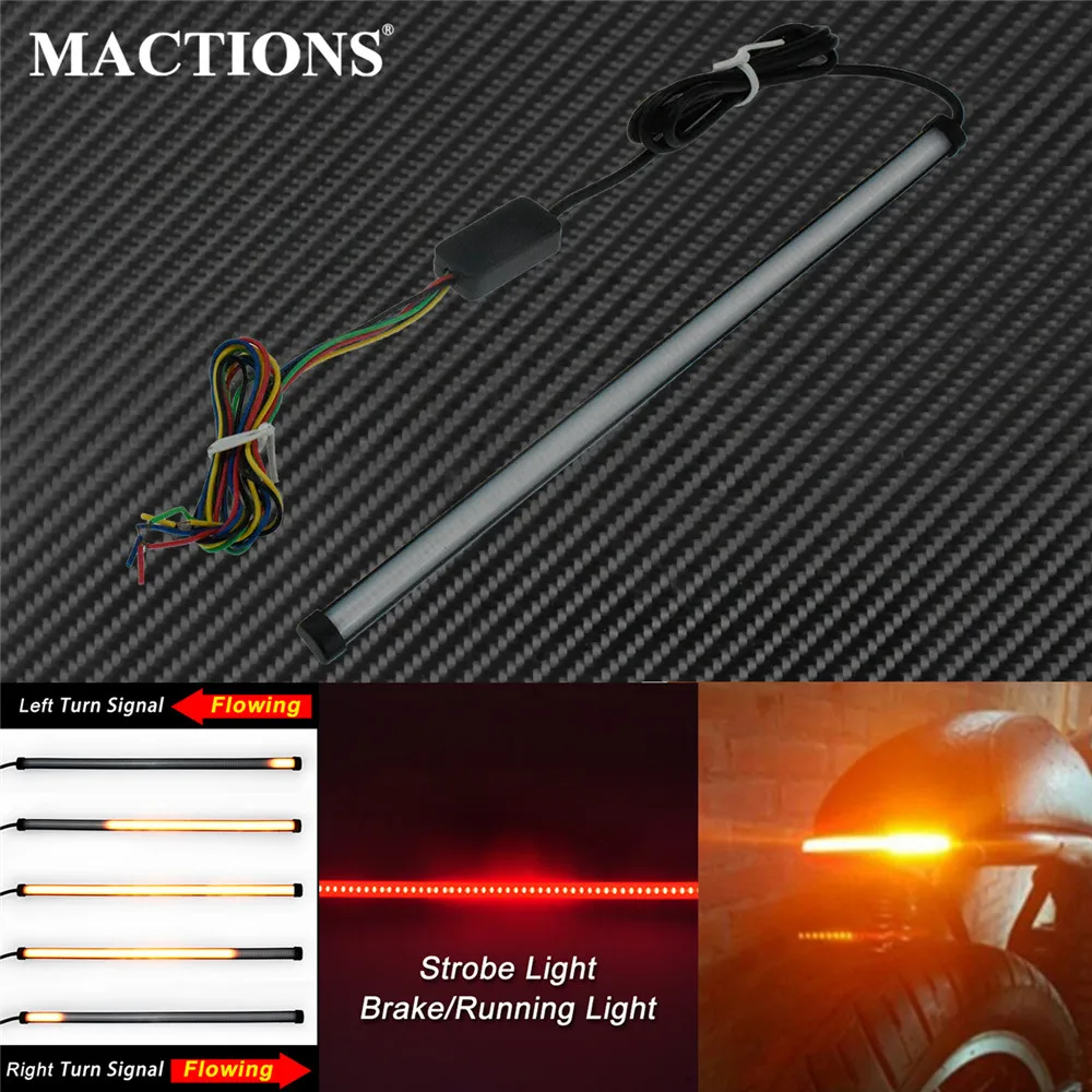 Motorcycle Brake Running Tail Light Sequential Turn Signal Integrated LED Stop Strobe Light Strip 290mm/450mm Amber Color
Motorcycle Brake Running Tail Light Sequential Turn Signal Integrated LED Stop Strobe Light Strip 290mm/450mm Amber Color