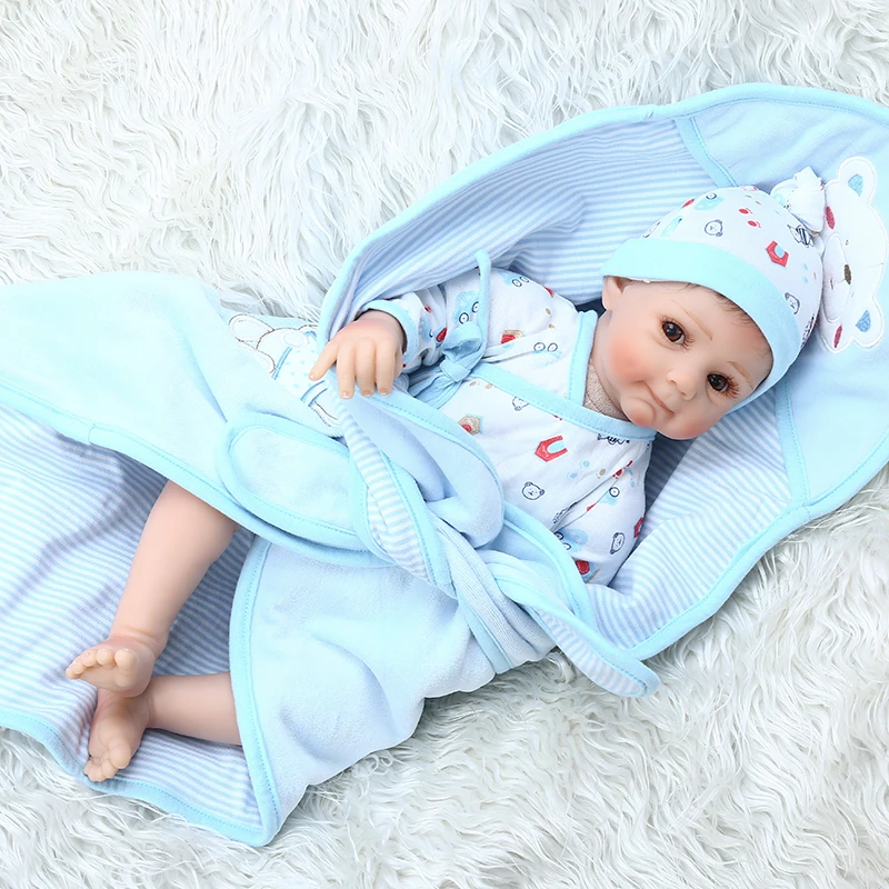 49CM very cute reborn baby boy doll in blue dress with blanket newborn boy soft touch weighted soft body doll
49CM very cute reborn baby boy doll in blue dress with blanket newborn boy soft touch weighted soft body doll