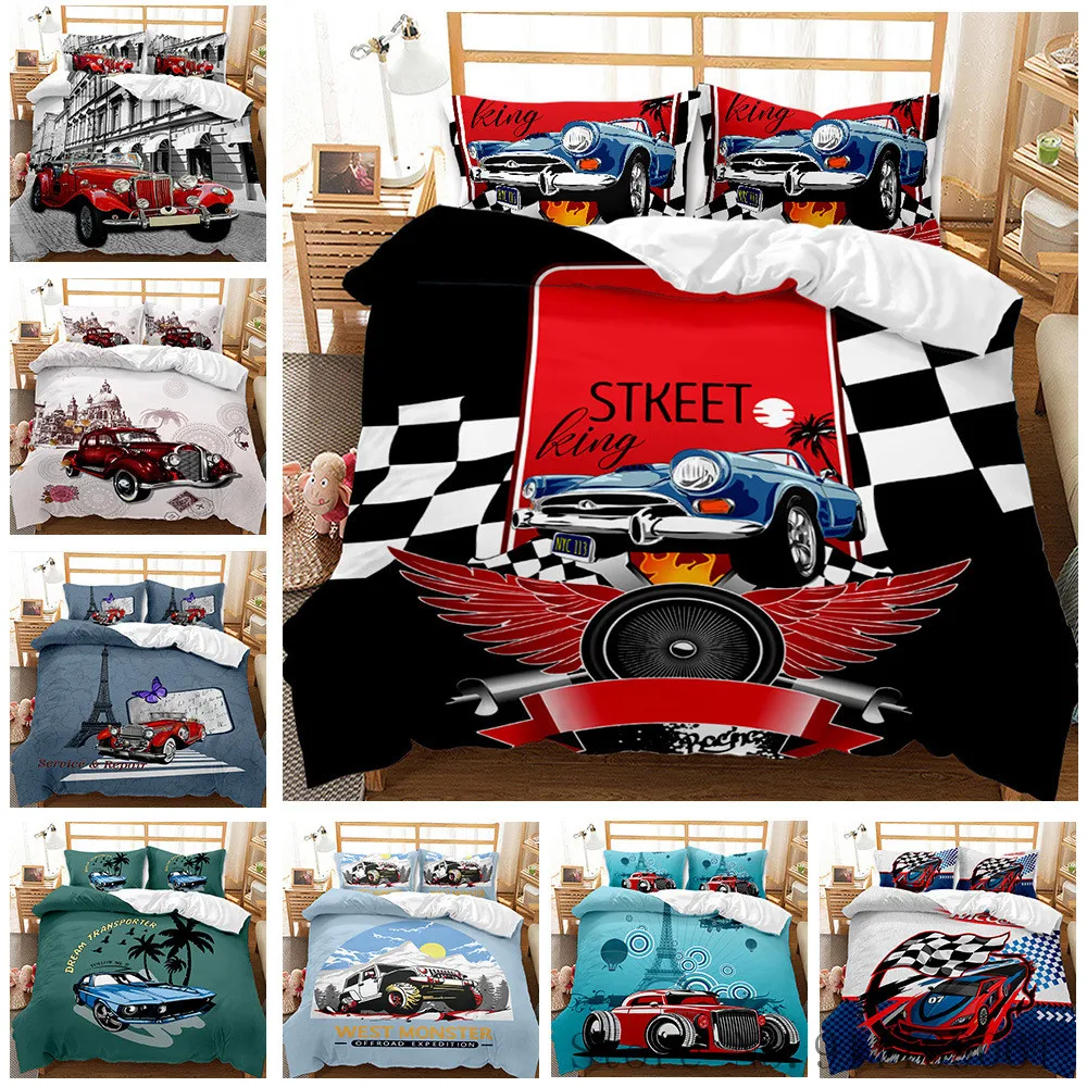 Automobile Pattern 3D Printed Set Quilt Cover Pillowcase 2/3Pcs King Queen Size Adult and Children Bedclothes Home Textiles
Automobile Pattern 3D Printed Set Quilt Cover Pillowcase 2/3Pcs King Queen Size Adult and Children Bedclothes Home Textiles
