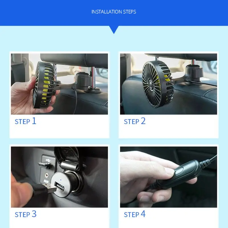 Universal Car Hook Car Back Seat Headrest 3 Speed 5V USB Fan With Switch Air Cooling Fan for Car Truck SUV Boat
Universal Car Hook Car Back Seat Headrest 3 Speed 5V USB Fan With Switch Air Cooling Fan for Car Truck SUV Boat