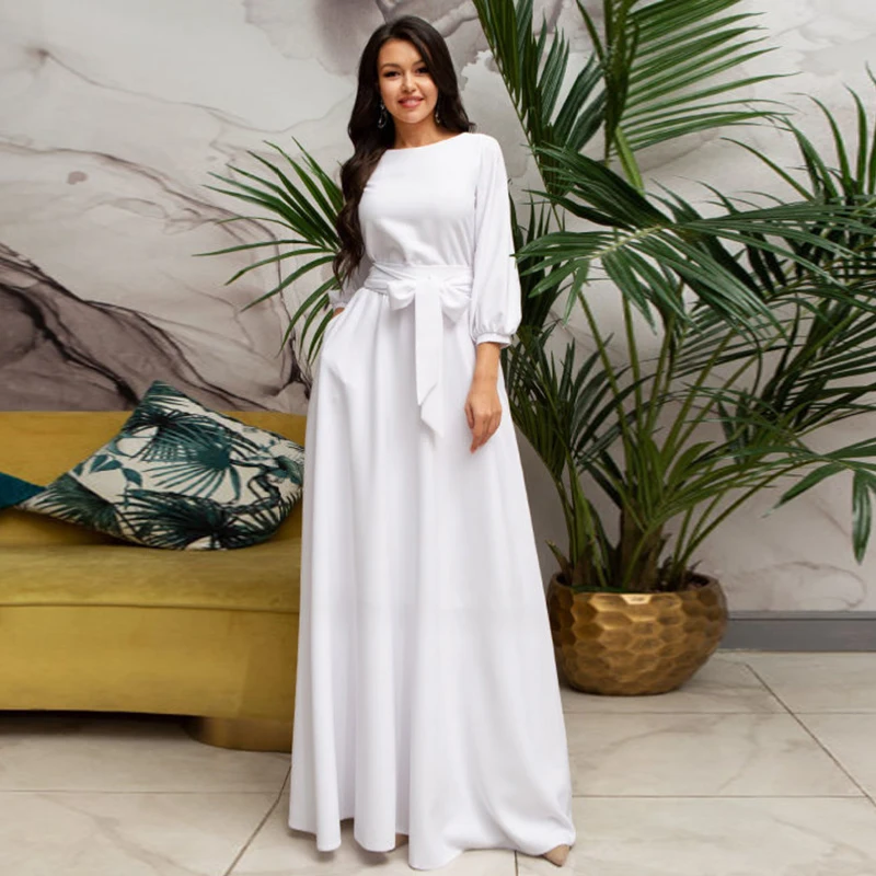 Party Dress Women Floor Length Belt A-line Dresses Lantern Sleeve O Neck Beach Style Maxi Long Vestidos Vintage Autumn 2021
Party Dress Women Floor Length Belt A-line Dresses Lantern Sleeve O Neck Beach Style Maxi Long Vestidos Vintage Autumn 2021